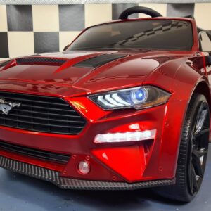 Kinderauto Ford Mustang 24 volt met driftfunctie en afstandsbediening, metallic rood
