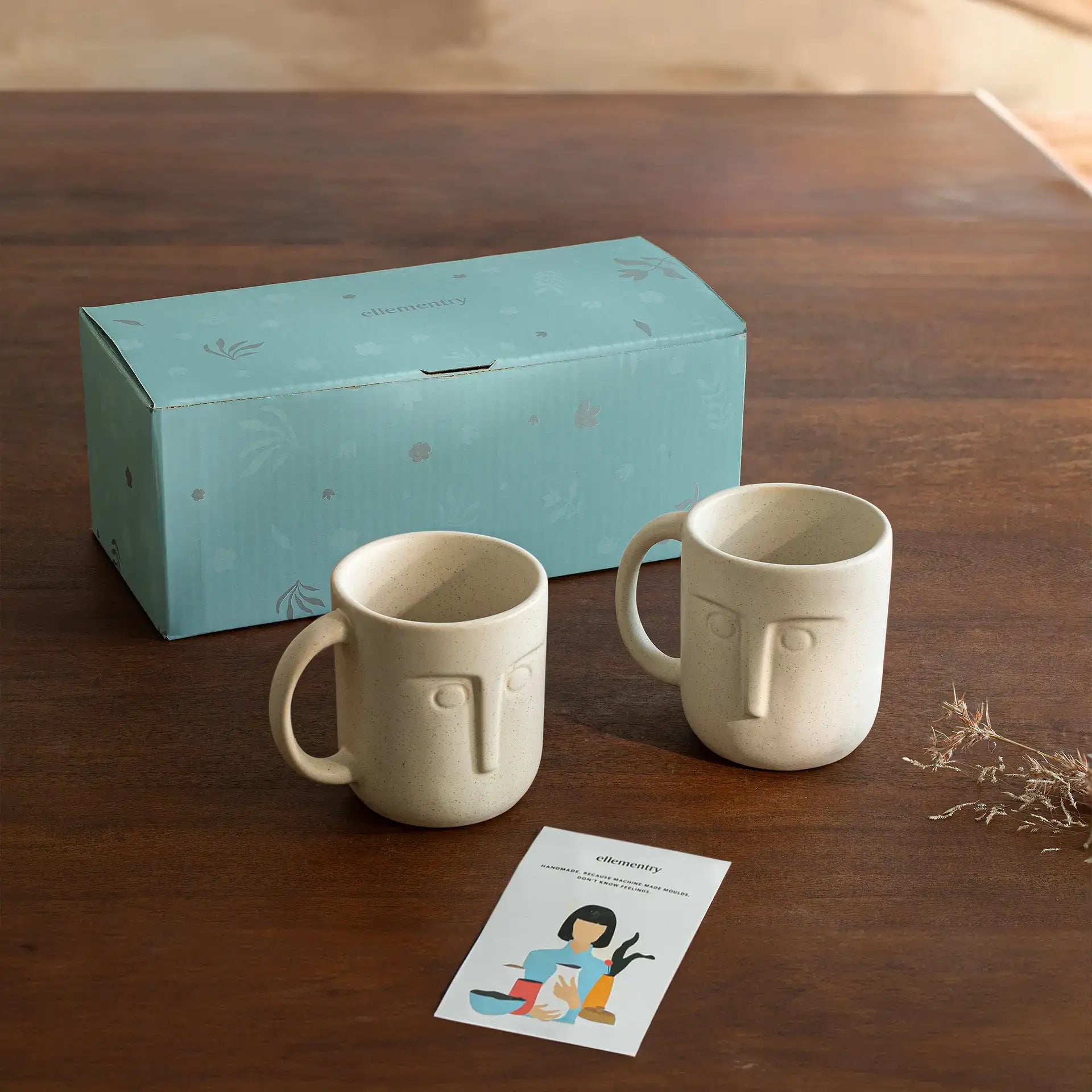 Set van 2 Moai keramische koffiemokken