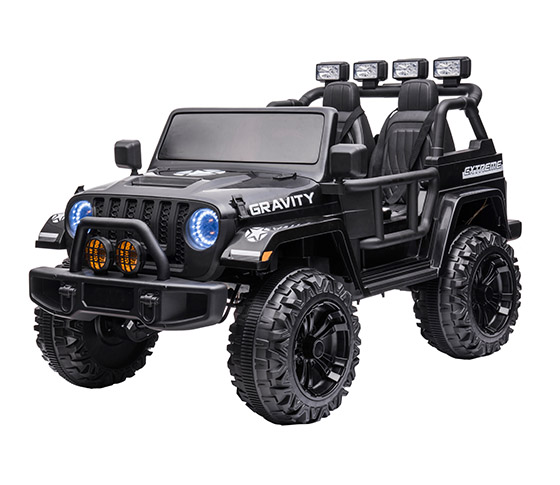 Elektrische kinderjeep Gravity metallic zwart 12 volt