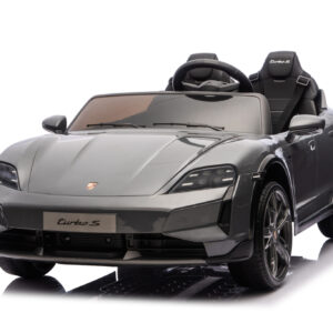 Porsche Taycan elektrische kinderauto voor 2 personen 24 volt grijs