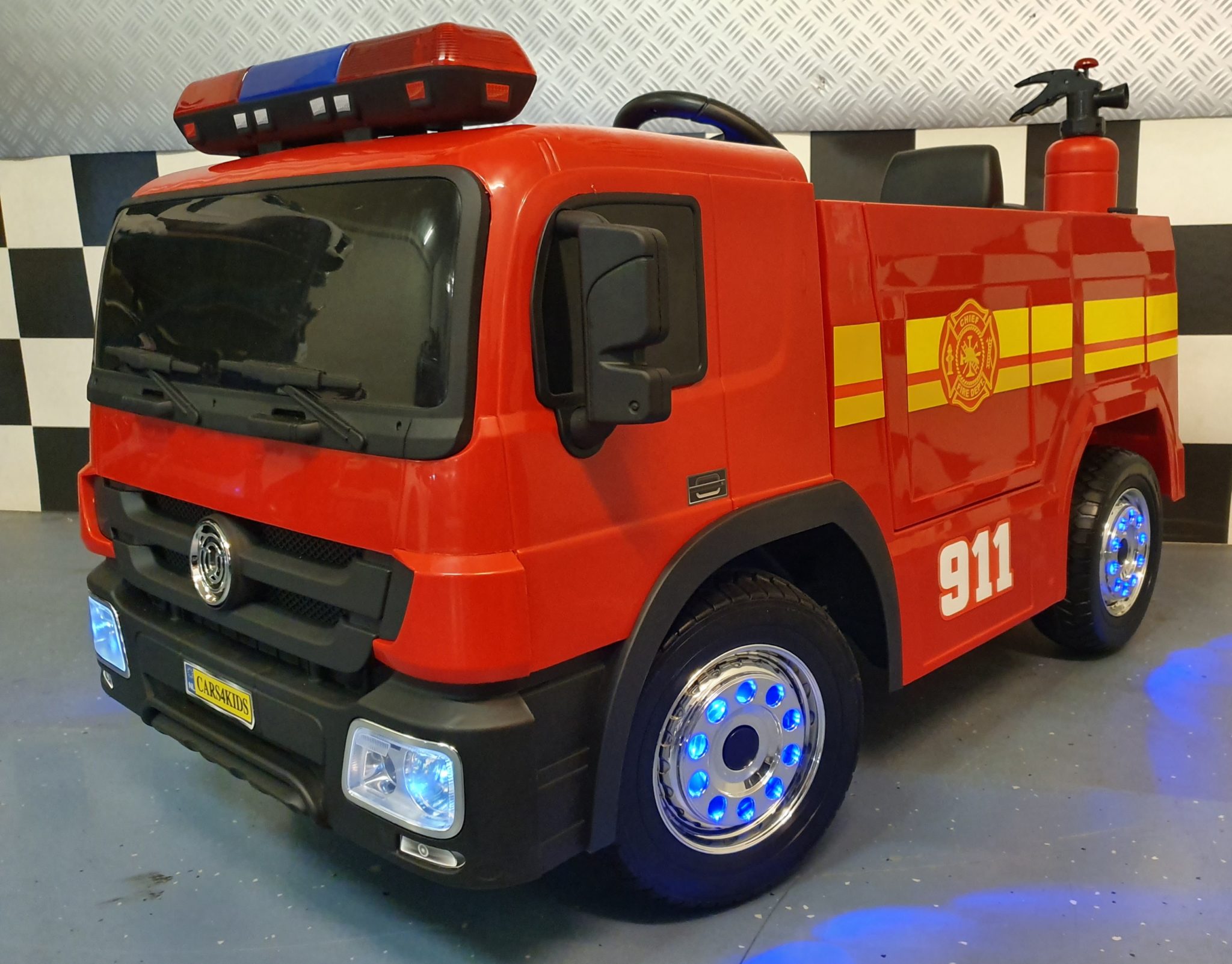 Elektrische kinderauto brandweerwagen 12 volt met afstandsbediening